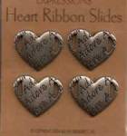 AMM HEART RIBBON SLIDES - 2 SILVER ADORE