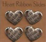 AMM HEART RIBBON SLIDES - 2 SILVER WISH