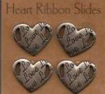 AMM HEART RIBBON SLIDES - 2 SILVER LOVE