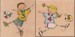 PB SOCCER BOY AND SOCCER GIRL RUBBER STAMPS