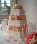 3 Tier Wedding Cake with Flowers